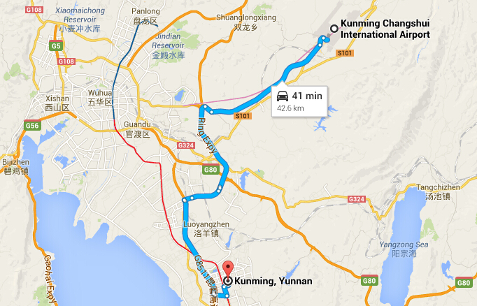 Transfer from Kunming Airport to the Downtown Transfer from Kunming Airport to the Downtown