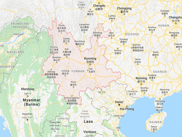 Yunnan map