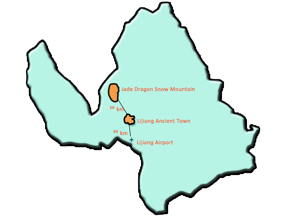 Lijiang to Jade Snow Mountain map