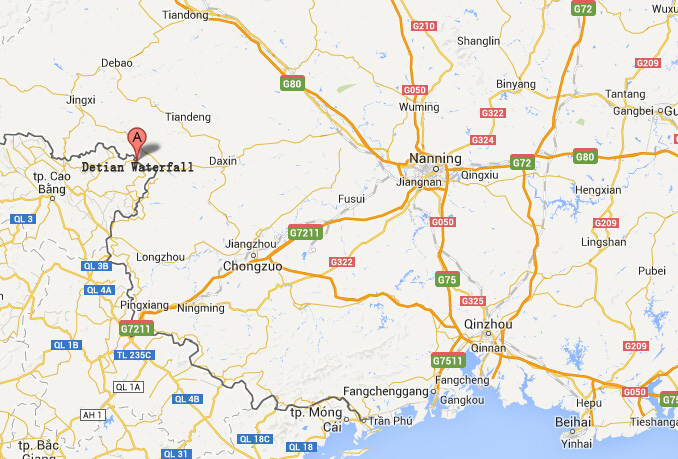 how to get to detian waterfall from nanning