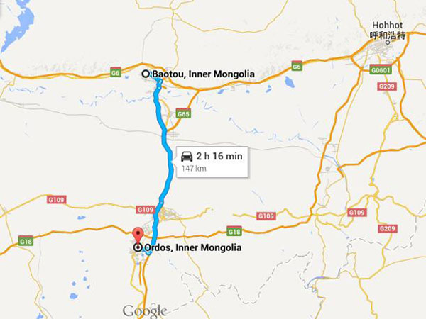 How to Get to Ordos from Baotou