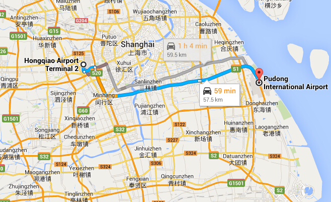 Get to Pudong Airport from Hongqiao Airport