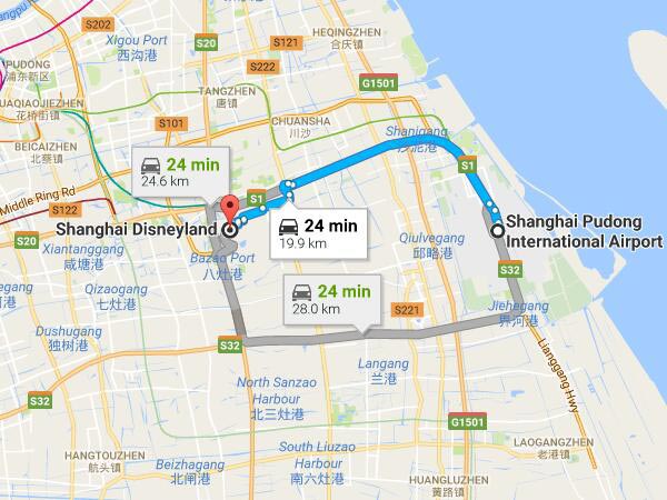 Shanghai Pudong airport to Shanghai Disney