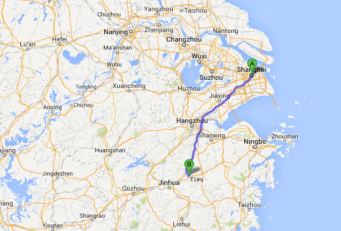 travel from shanghai to yiwu