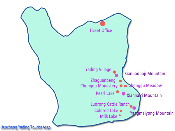 daocheng yading tourist map