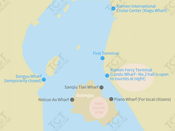 gulangyu ferry map