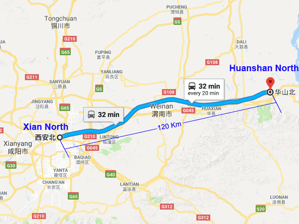 xian to mt. huashan by train