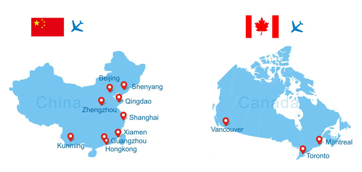 Canada to China direct flights
