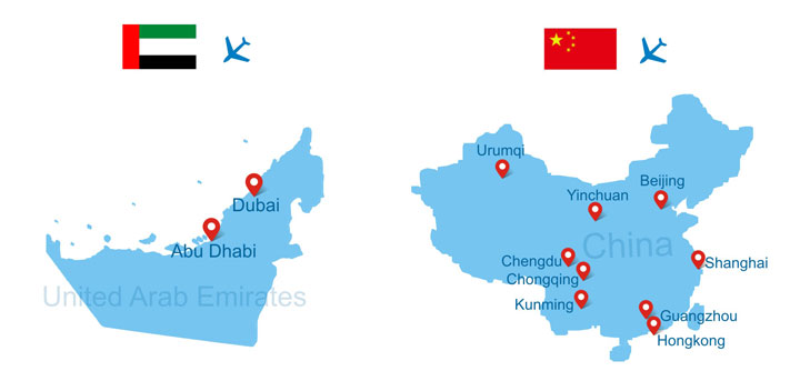 Dubai to China direct flights