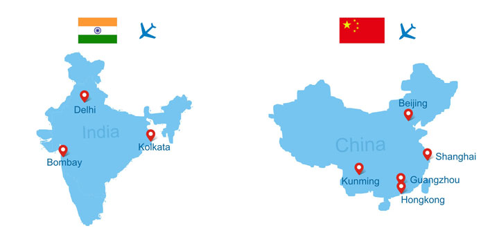 India to China direct flights