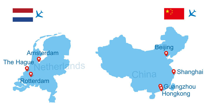 flights from Netherlands to China