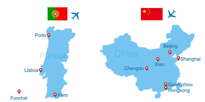 flight from portugal to china