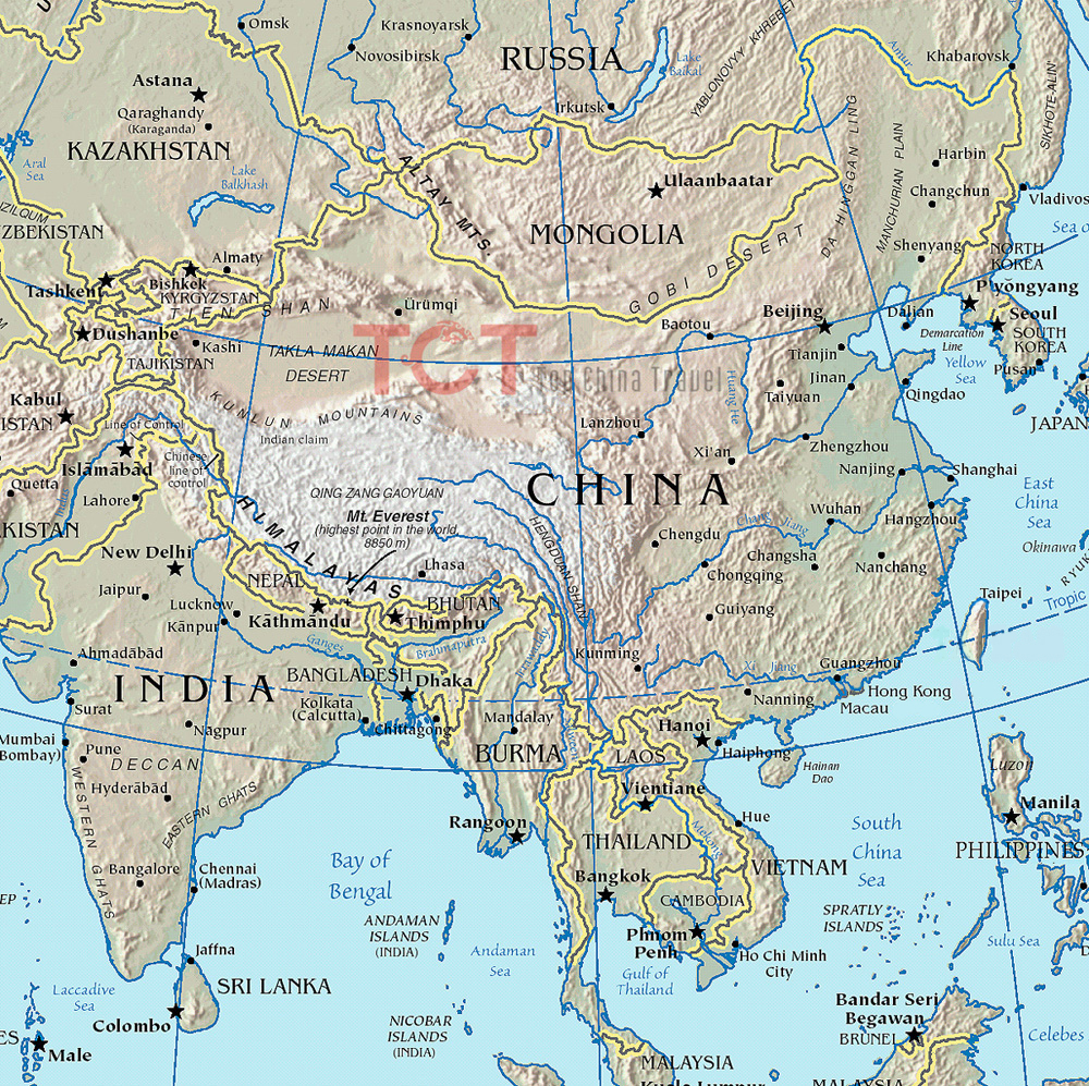 Geomorphological map of China