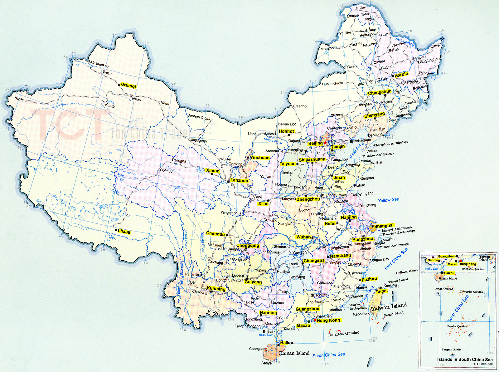 Railways map of China