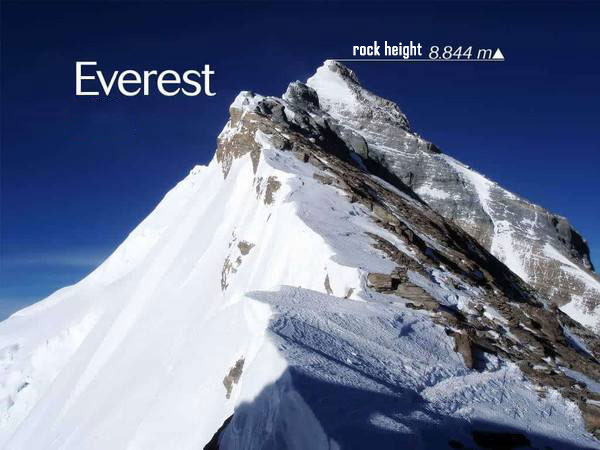 height of mt. everest