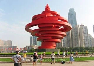 May Fourth Square and the Qingdao skyline in Shandong
