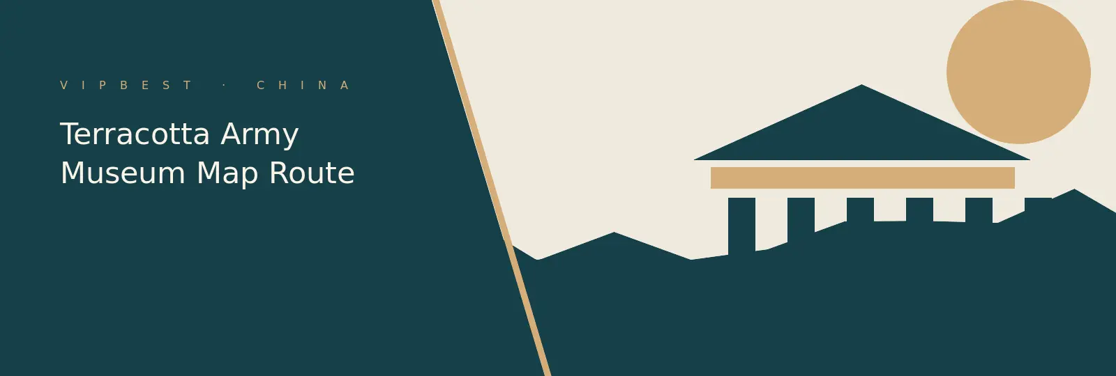 Editorial illustration for Terracotta Army Museum Map Route